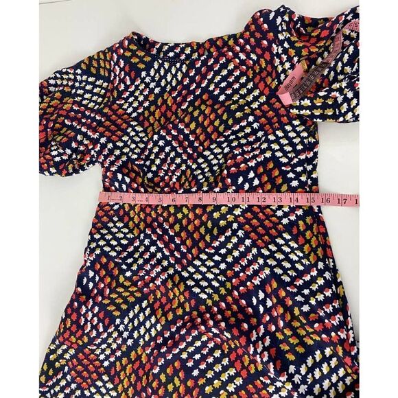 Cottagecore Maeve Floral Print Dress Blue Orange Yellow Puff Sleeve Twee Size 6 - Picture 4 of 11